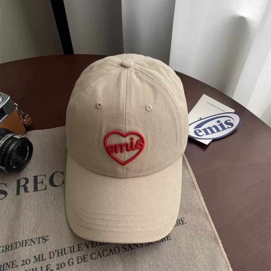 Freedom Outdoors Women's Emis Heart Embroidery Baseball Cap - Unisex Korean Style Versatile Sun Visor Cm