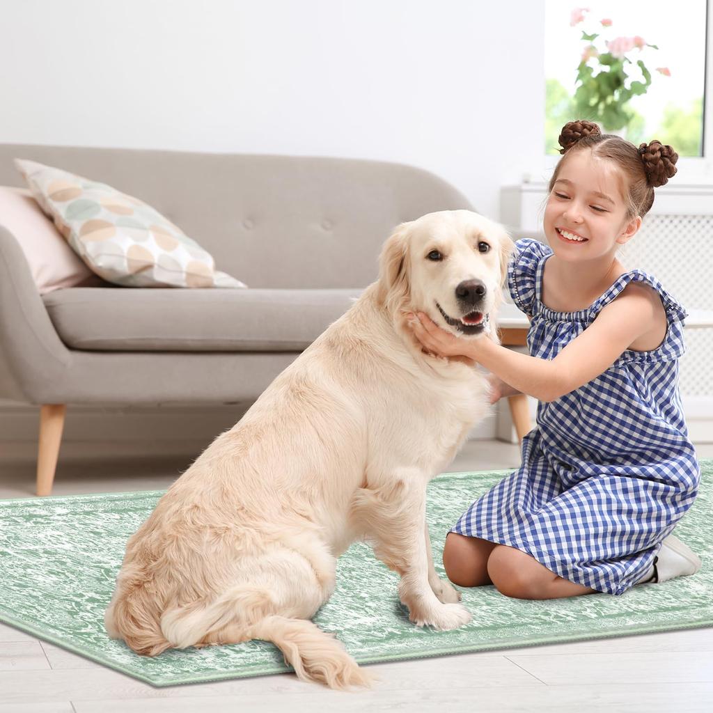 Corridor Running Retro Soft Washable Carpet Runner, Non-Slip Entrance Mat, Suitable for Kitchen Carpets and Bedrooms