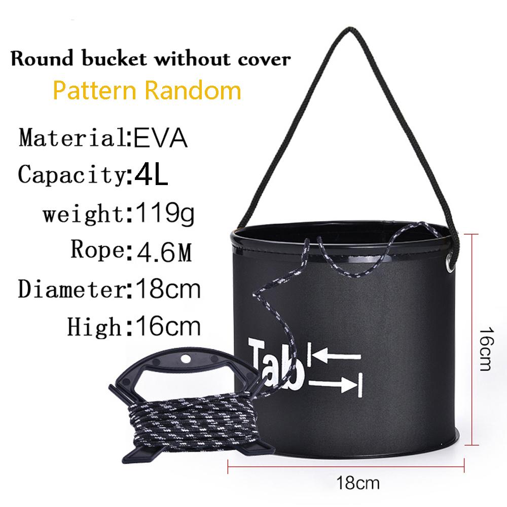 Eva Fishing Bucket 4L Folding Fetch Water Collapsible Multifunctional Fish Live Bait Container for Carp Fishing Accessory Tackle