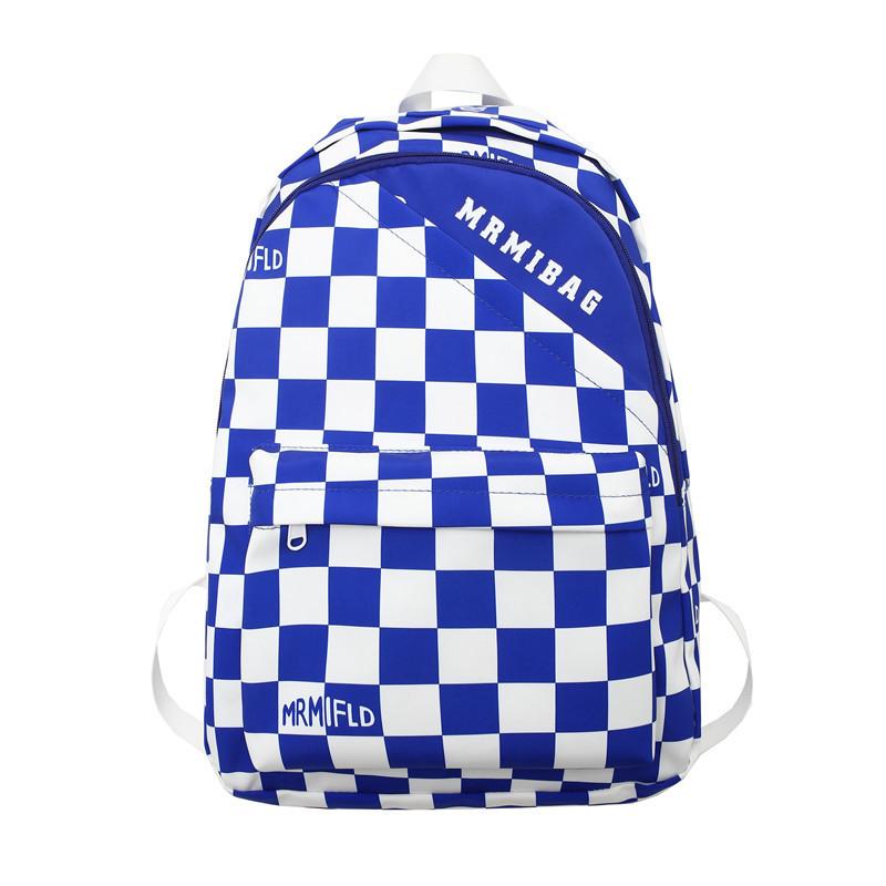 Student Backpack Women's Fashion Checkerboard Japanese Campus Backpack Large Capacity Waterproof Schoolbag Trend