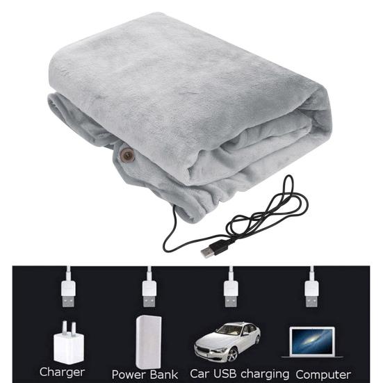 Electric Heating Blanket 5V Low Voltage USB Charging Quickly Heated Warm Shawl Winter Cape Pad Button Closure Throw Blanket