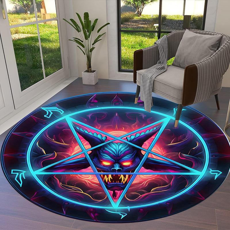 1pc Office Carpet Chair Mats Devilish Pentagram Symbol Perfect for Decorating Office Chairs, Living Rooms, Or Bedrooms