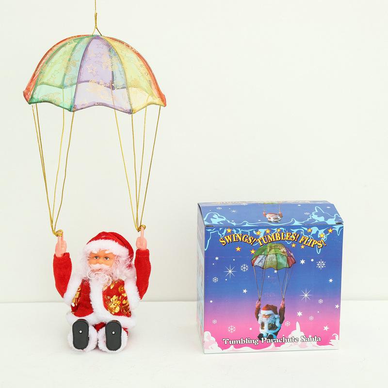 Electric Santa Claus Parachute Somersault Doll Christmas Ornament