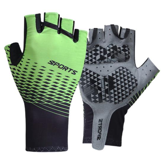 Pánské rukavice Silné Protiskluzové Rukavice bez prstů Tlumiče nárazů Palčáky pro posilovnu