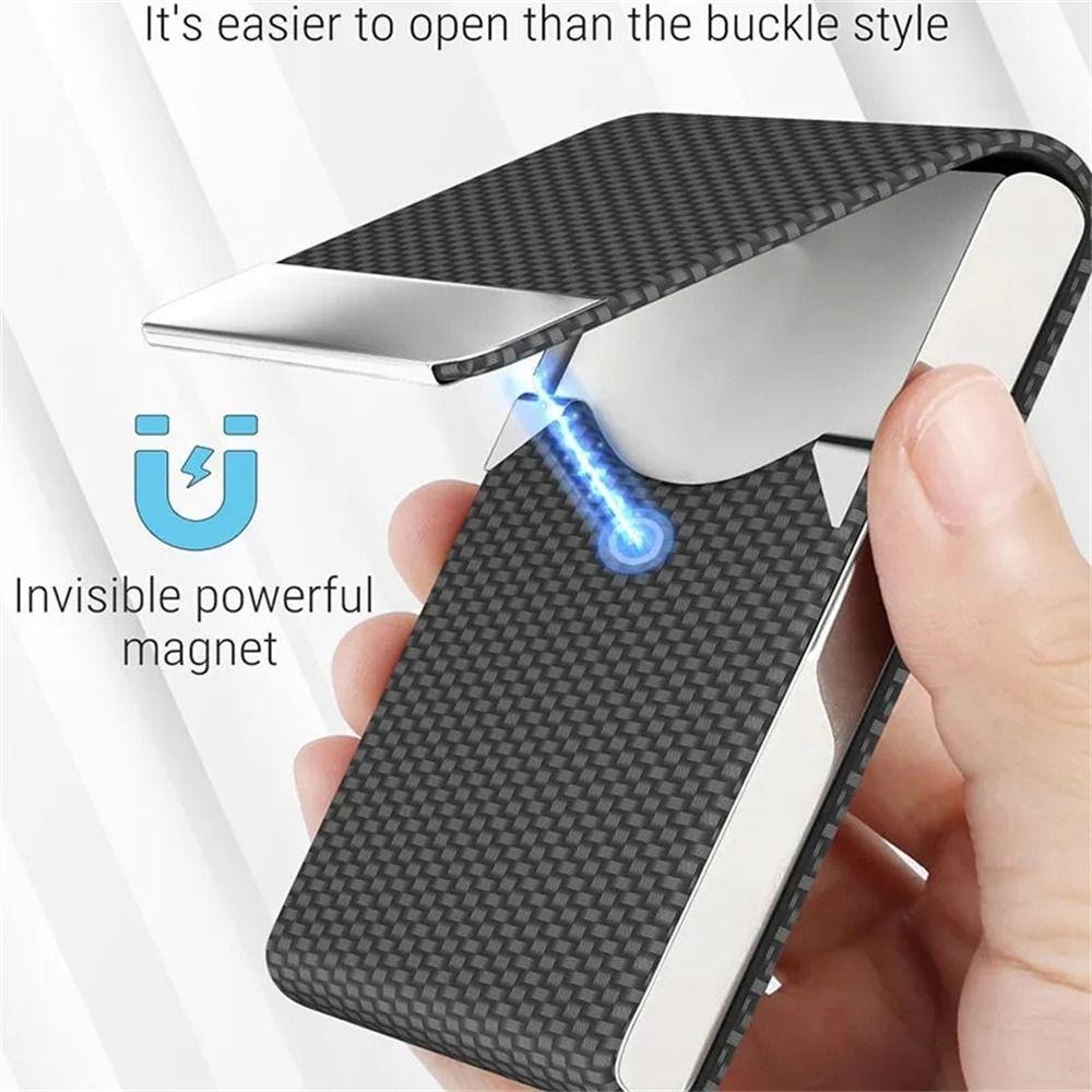 Slim Pocket Business Card Case PU Leather ID Case Card Box Name Card Holder  Office Supplies