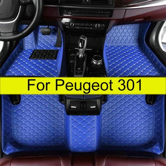 Car Floor Mats For Peugeot 301 2014 2015 2016 2017 2018 Auto Foot Pads Automobile Carpet Cover Interior Accessories