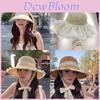 French Lace Straw Hat With Wide Brim For Summer Beach Sun Protection And Breathability