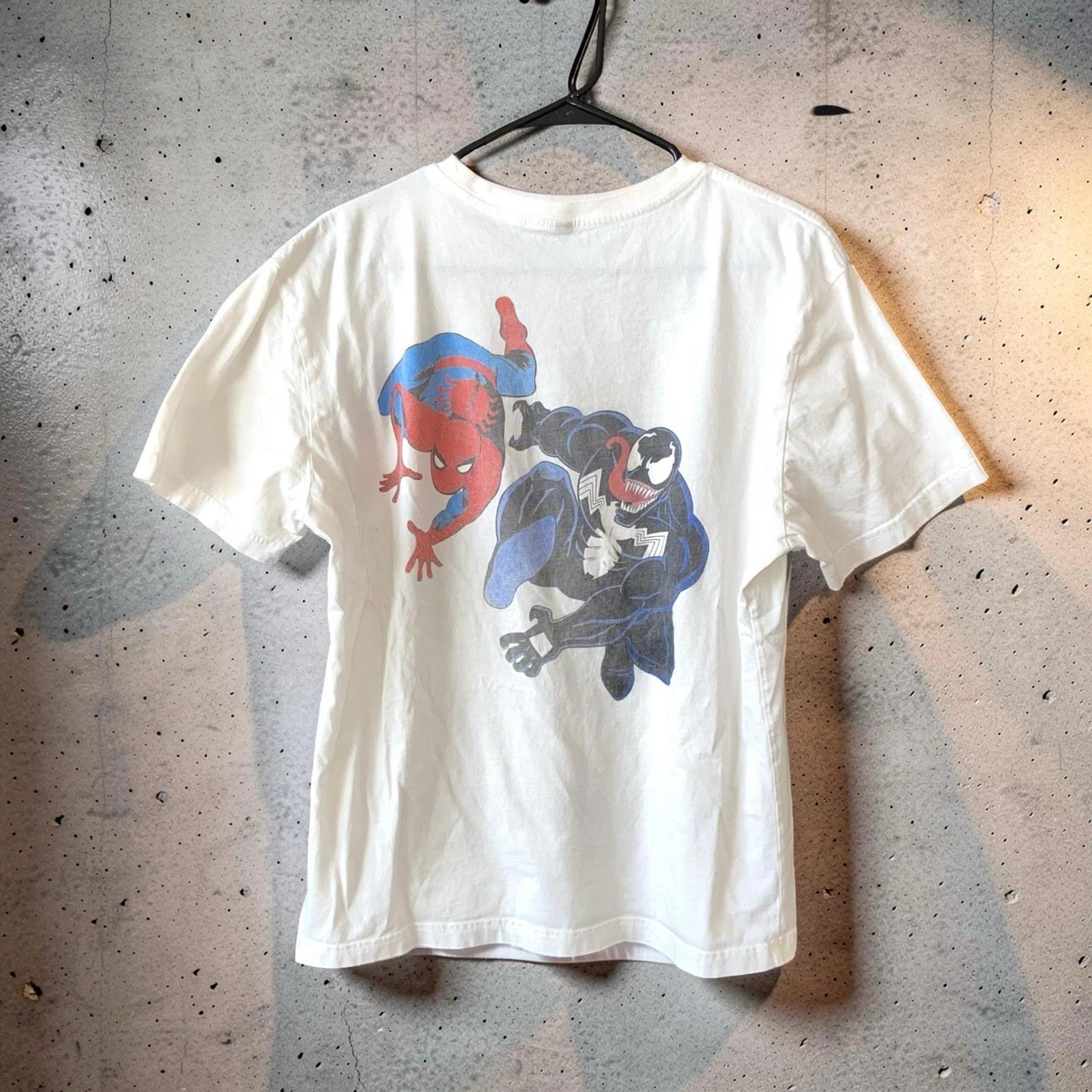 Vintage Style Marvel Comics T Shirt Spiderman Venom Faded Retro Tee Mens Medium XL