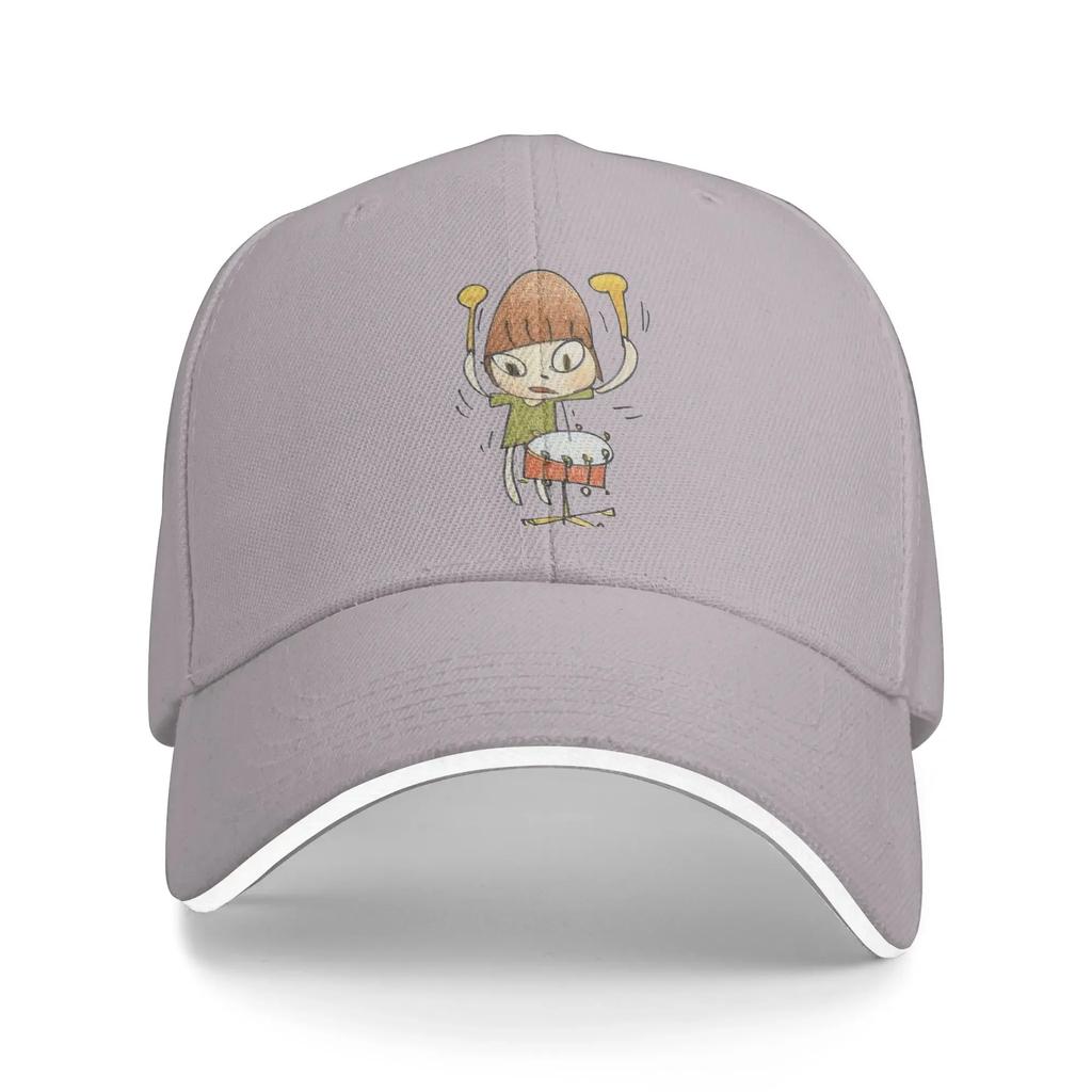 Drummer Yoshitomo Nara Sun Baseball Cap Summer Unisex Men  Design Trucker Hat Sun-Proof Casual Running Hippie Baseball Caps
