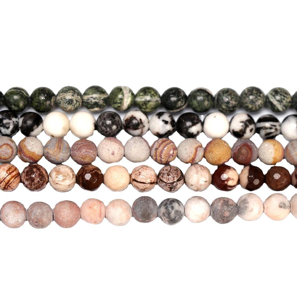 Zebra Stone Loose Beads for DIY Jewelry - Mixed Stone Beads, Semi-Finished Products In Stock