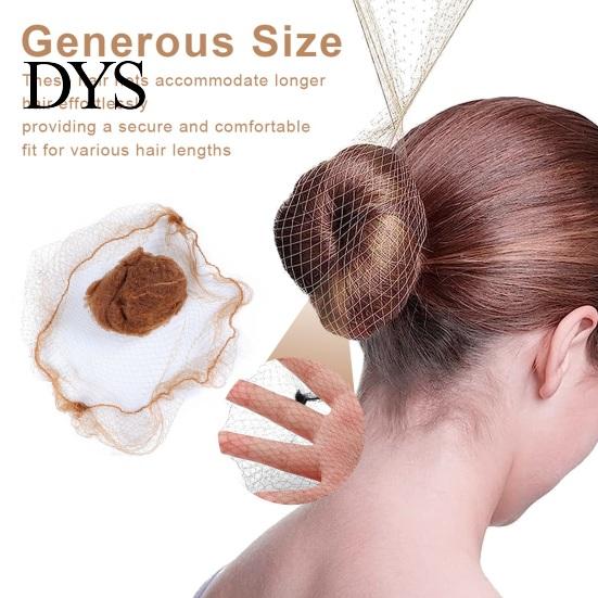 Bun Styling Hair Net 20Pcs Ballet Buns 5MM Invisible Breathable Stretchy Nylon Women Nurse Girls Stewardess Bank Staff Hairbun Elastic Edge Mesh Cover
