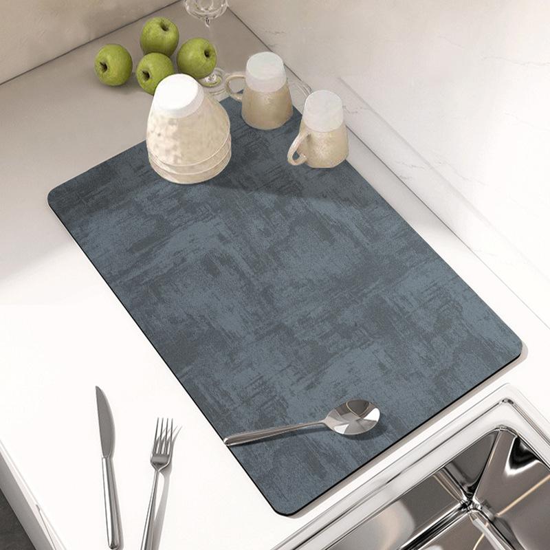 Kitchen Drain Mat Countertop Slip-resistant Moisture-wicking Mat Countertop Dish Drain Mat Coffee Machine Table Top Tea Mat