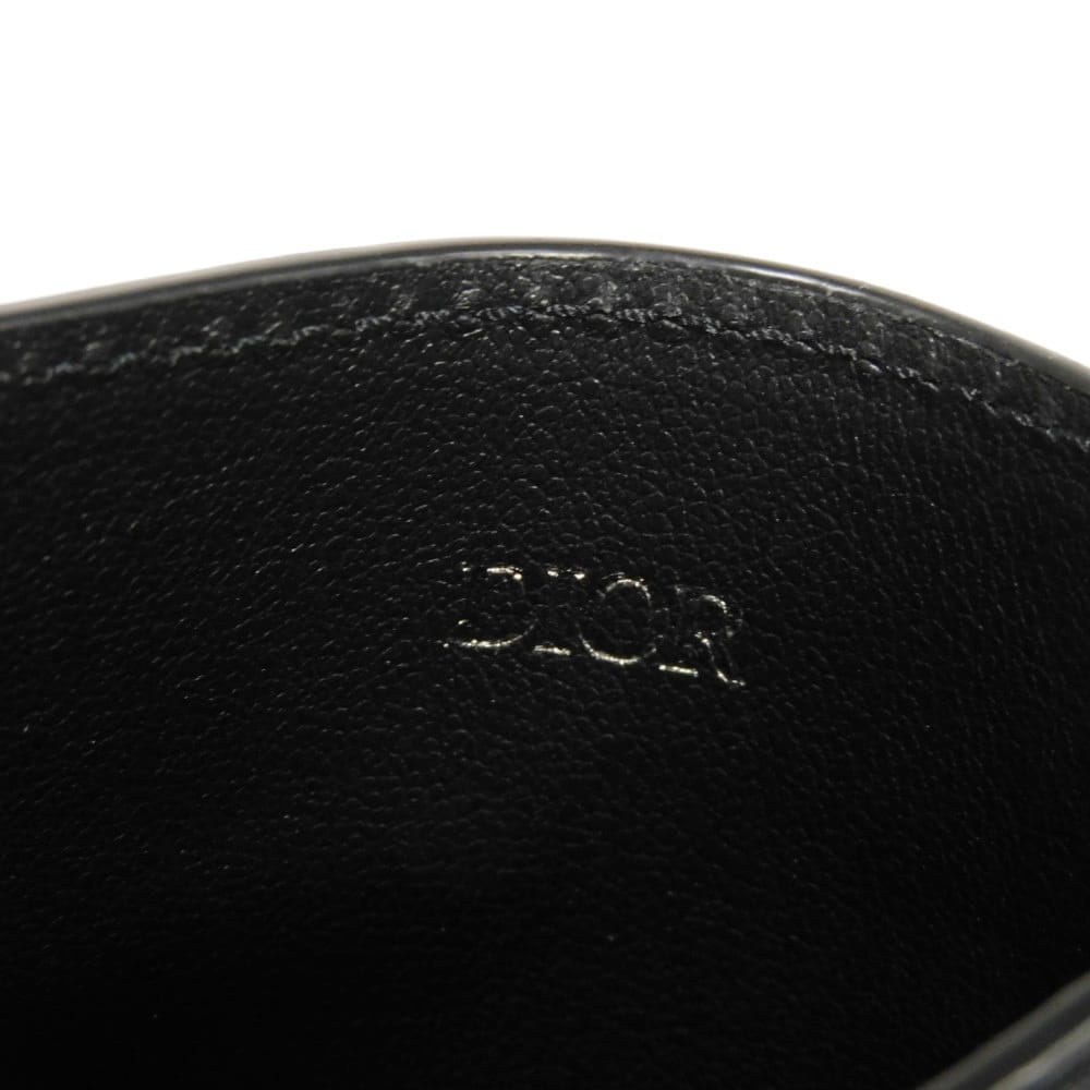 Used 10656 Oblique Jacquard Card Holder 2ESCH135YSE_H03E 7946 Current Calfskin Pass Case Logo Cotton Black Men's from