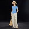 Wudao Silk Blend Breathable Knit Short-Sleeve Top
