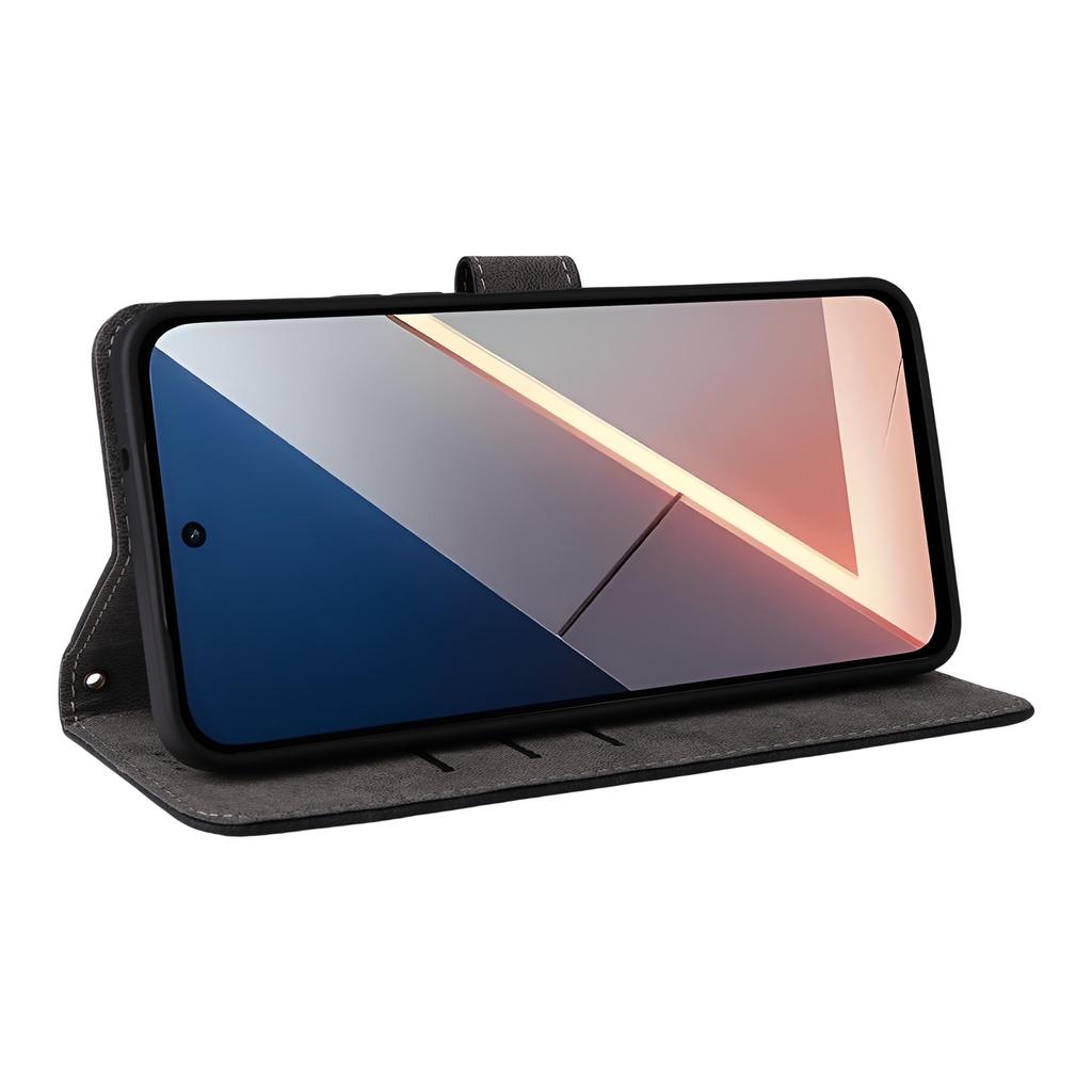 For Xiaomi Poco M7 Plus 5G/Poco M7 4G (169mm) Case Wallet RFID Blocking PU Leather Phone Cover Stand with Strap