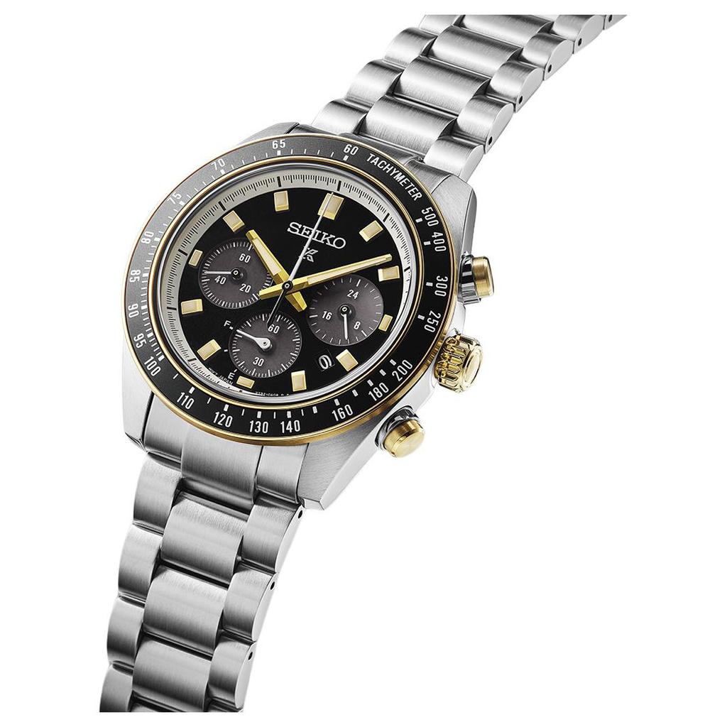 SEIKO Prospex Solar Quartz Movement Stainless Steel Strap Watch 41.4mm Men's Watches Black Dial SSC941P1