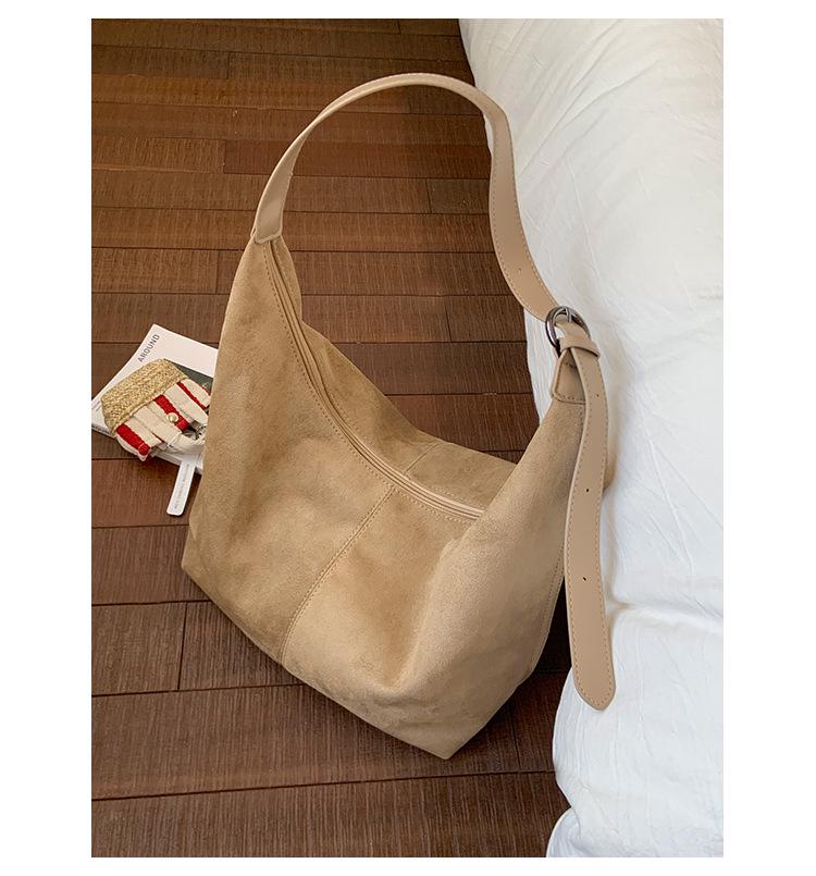 Versatile Women's Large Capacity Suede Tote & Shoulder Bag
