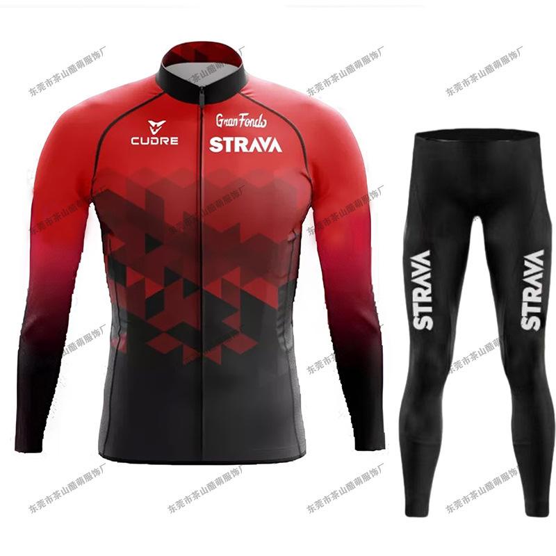 2024 cross-border quick-drying cycling suit Strava spring and summer quick-drying bicycle road bike long-sleeved cycling suit XXS
