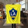 LA Galaxy Bedruckte Flanelldecke, weicher Überwurf für Schlafzimmer Sofa, waschbar, Fußballfanartikel, tolles Geschenk.