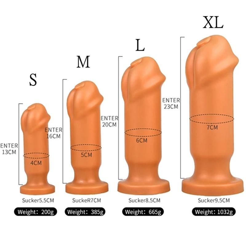 18+ Dospělí Tekutý silikon Zvířecí penis Obrovský anální kolík Vaginální anus Expander s přísavkou Velký tlustý anální dildo Sex Shop