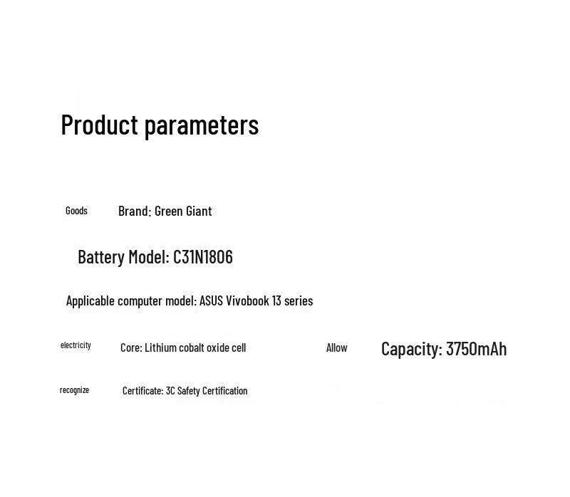 LvJuNeng 3750mAh Laptop Battery for ASUS ADOL13 Series