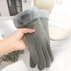 Warm Winter Gloves for Women, Fleece-Lined, Thickened, Cute, for Cycling, Cold-Proof, Windproof, Touch Screen Compatible