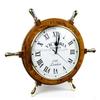 Handcrafted Nautical Ship Wheel Roman Dial Time's Wall Clock with Polished Solid Brass Handles | Ship's Steering Wheel Decor Clock | Maritime Gifts