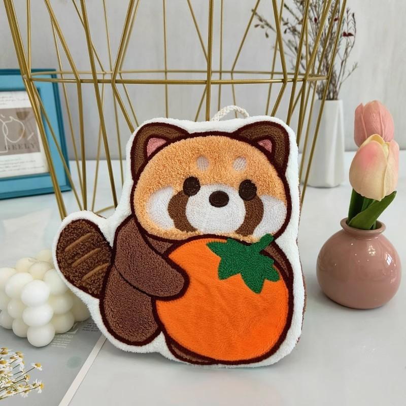 

Cute Raccoon Hand Towel Soft Absorbent Hanging Towel For Kitchen Bathroom Bedroom Childrens Day Gift Daily Cleaning Use A1