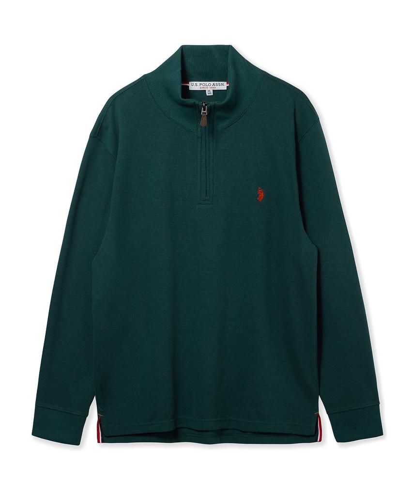 USPOLOASSN French Rib Half Neck_Teal Green