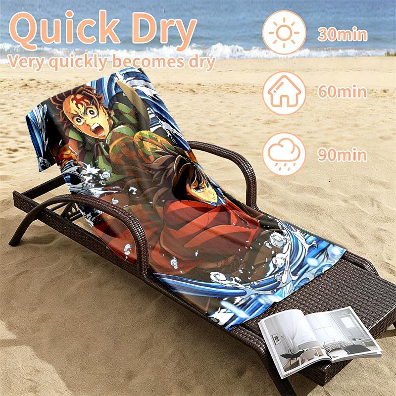 Akaza Demon Slayer Beach towels also serve as bath towels summer essential a musthave for the outdoors the beach and the pool