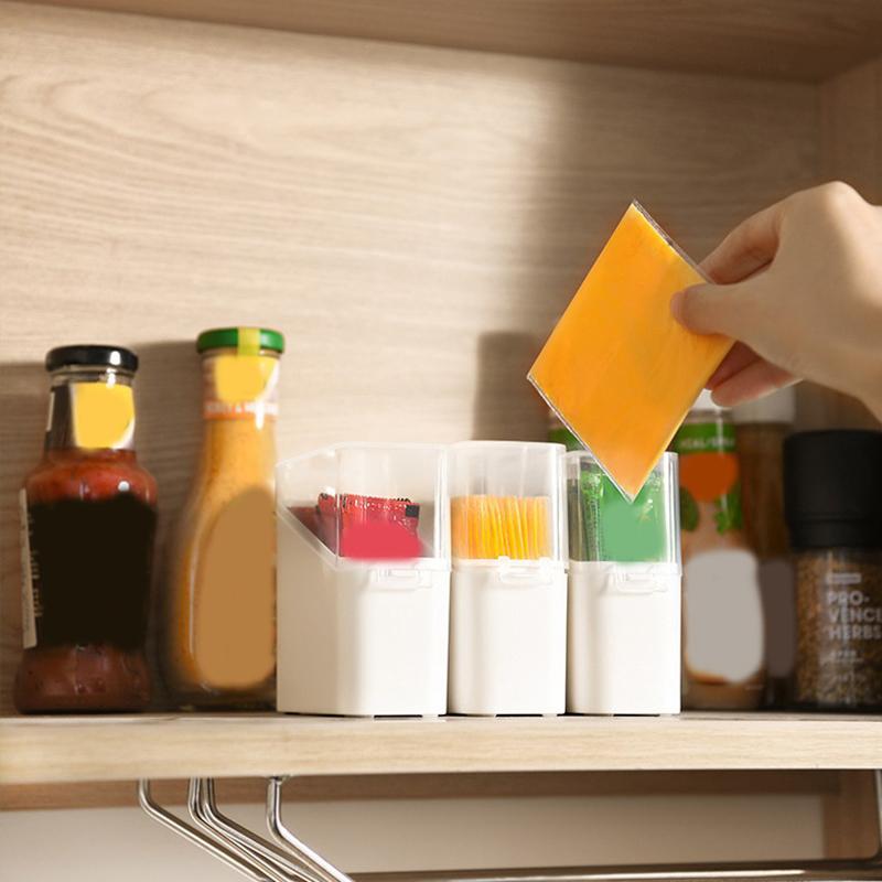 Refrigerator Side Door Organiser Coffee Tea Bag Cheese Small Objects Transparent Organiser Kitchen Organiser With Lid