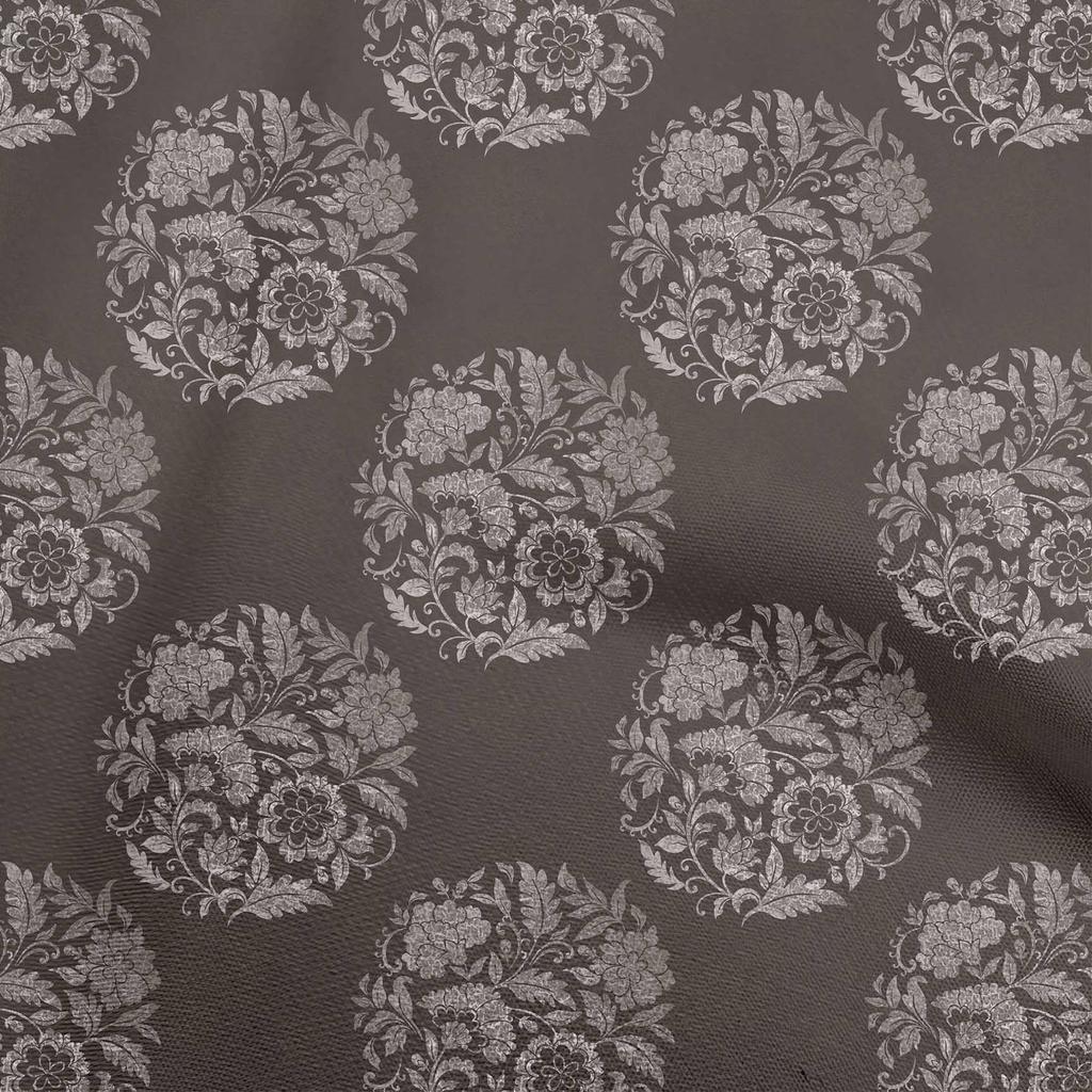 oneOone Cotton Poplin Dark Green Fabric Asian Batik Floral Craft Projects Decor Fabric Printed By The Yard 42 Inch