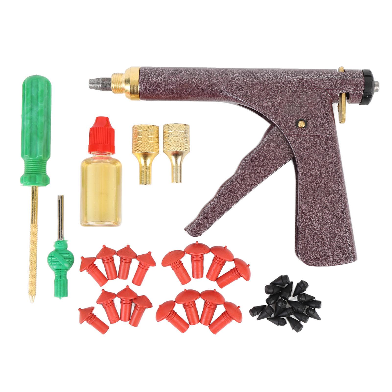 

Motorcycle Tire Plugger Repair Tool Kit Tubeless Tire Repair Puncture Plug Tool with 32 Pcs Rubber Plugs for Car Dirt