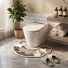 Soft U-Shaped Bath Mat Cozy Bathroom Rug Practical Toilet Foot Mat  Guest Room