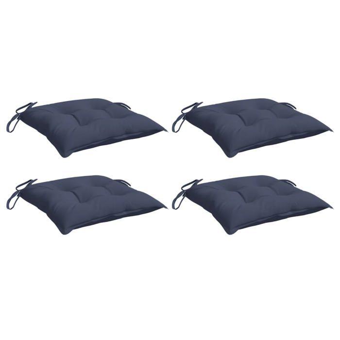 VidaXL Set of 4 Chair Cushions, Seat Cushion, Garden Furniture Cushion Patio Outdoor Indoor, Navy Blue 378916