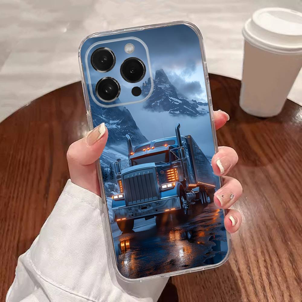 Heavy Truck Car Cool Phone Case For iPhone 17,16,15,14,13,12,11 Plus,Pro,Max,XR,XS,Plus,E,SE4,Mini Transparent Cover