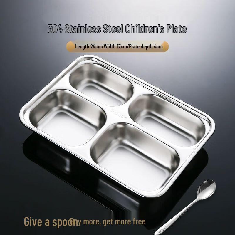 Xuan Kun Pai 304 Stainless Steel Children s Compartmented Dinner Plate