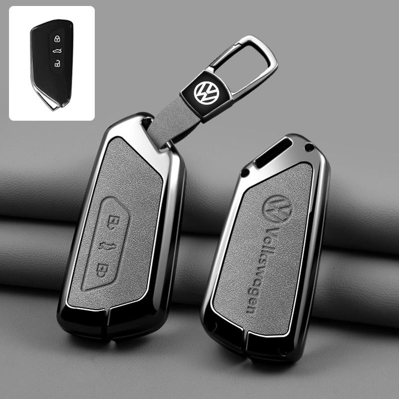 Leather Car Remote Key Fob Case Cover Protector Holder Shell For VW Volkseagen Golf 8 MK4 MK8 ID.3 ID.4 Keychain Accessories