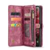 Flip Case for iPhone 16 Pro Max Leather Wallet Case 2 In 1 Detachable Multi Card Holder With Zipper Pocket Cash Slot and Hand Strap