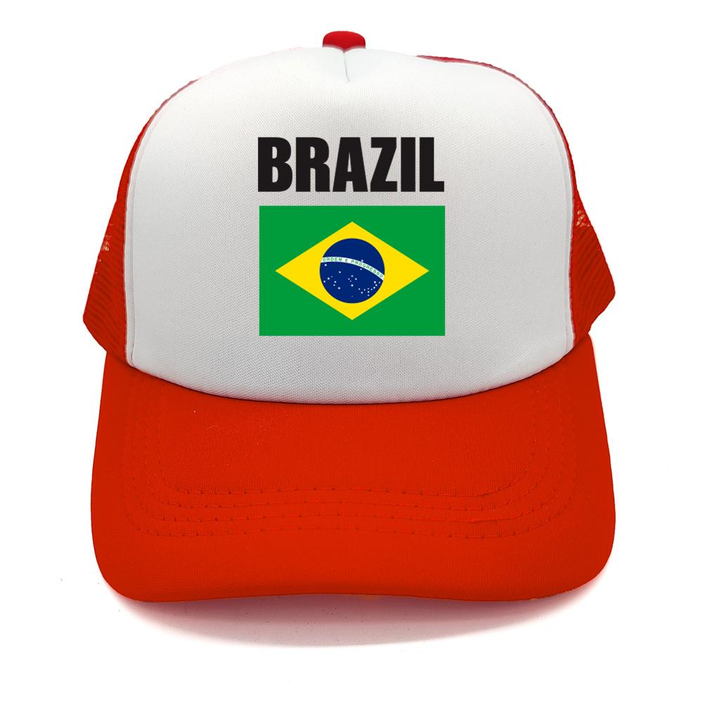 Brazil Flag Trucker Hat Adult Adjustable Mesh Net Country Fans Baseball Cap Unisex Women Hip Hop Dad Gift Hat