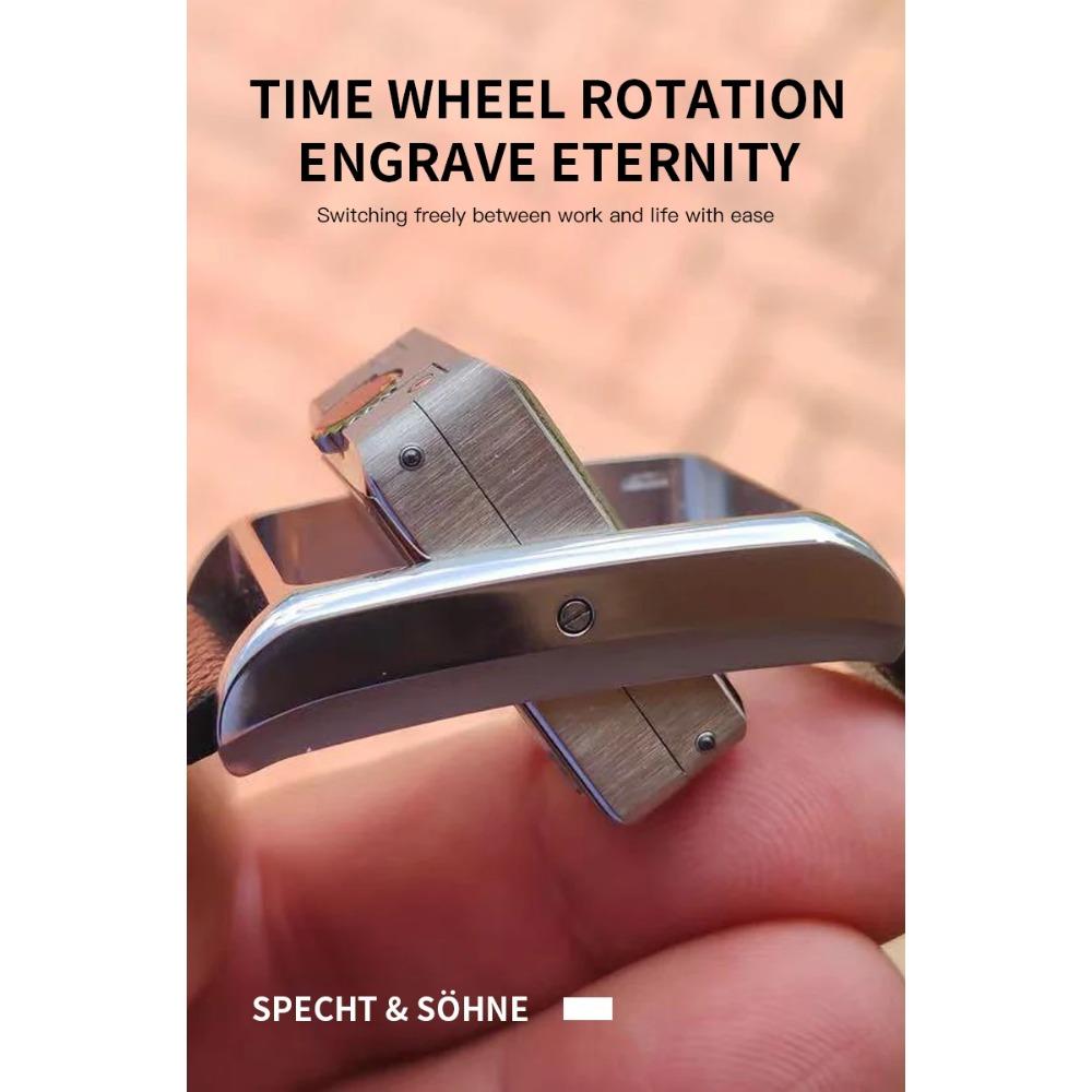 Relógio de Quartzo Quadrado Novo da Moda 2025 Specht & Söhne Dupla Face Relógios Masculinos Aço Inoxidável Cristal de Safira Reloj Hombre 24.5MM