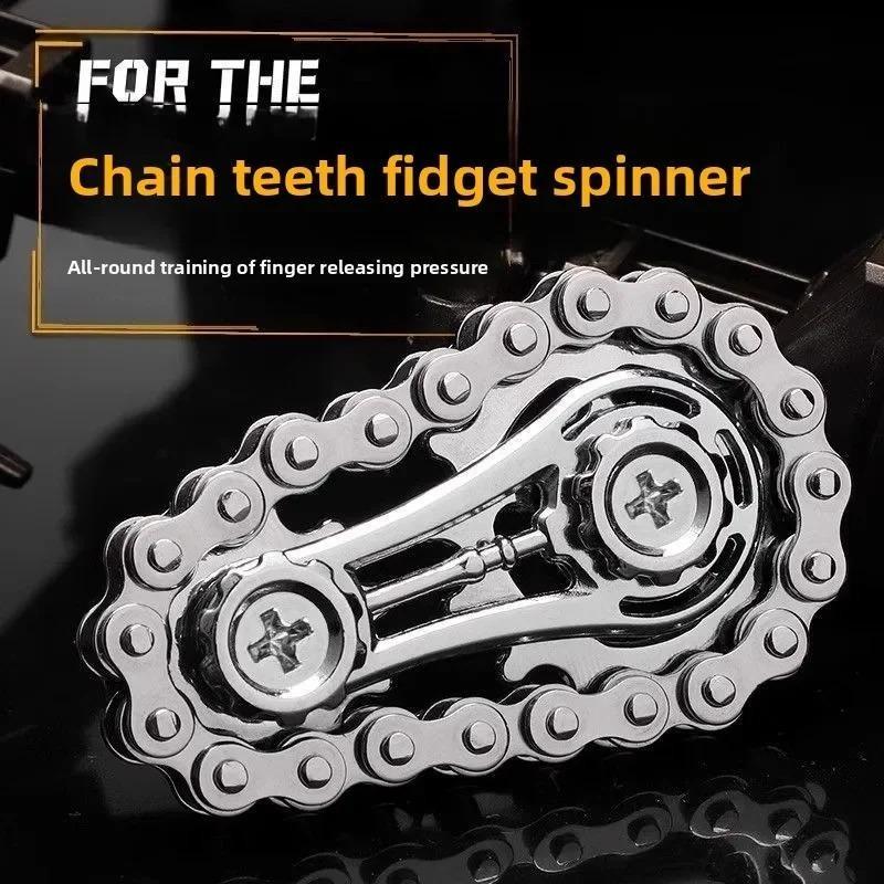 Sprockets Flywheel Fingertip Gyro Fidget Spinner Antistress Anxiety Metal Bike Chains EDC Spinner Fidget Toys For Adult Kids