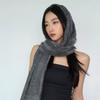 Casual Y2K Harajuku Scarf Pleated Women Pashmina Shawl Fashion Y2K Gothic Headscarf  Unisex
