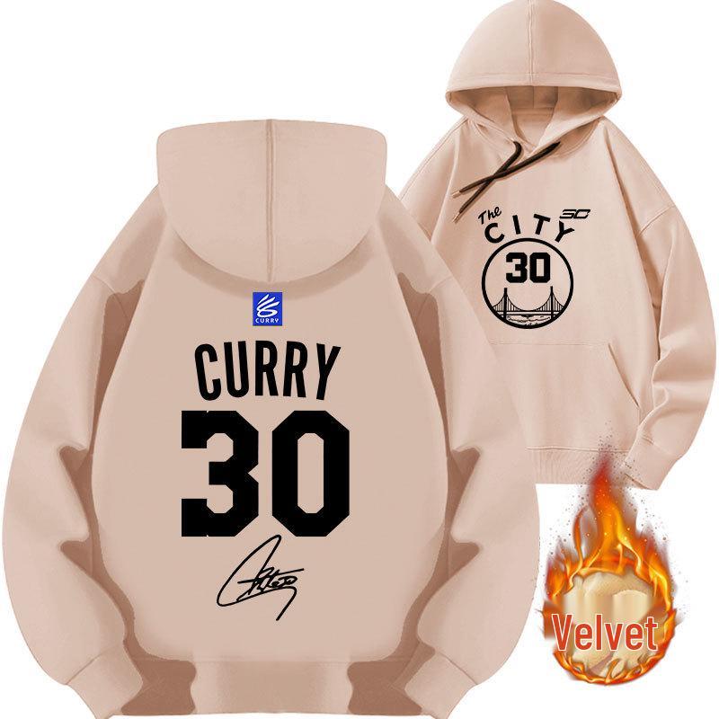 2025 Curry #30 Warriors Hoodie - Thickened Velvet Basketball Sport Top