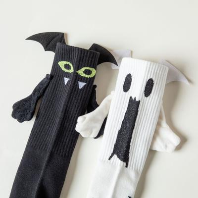 Halloween Socks Ghost Magnetic Grip Socks Cross-Border Amazon Cute Funny Bat Socks Mid-Leg Socks Cotton