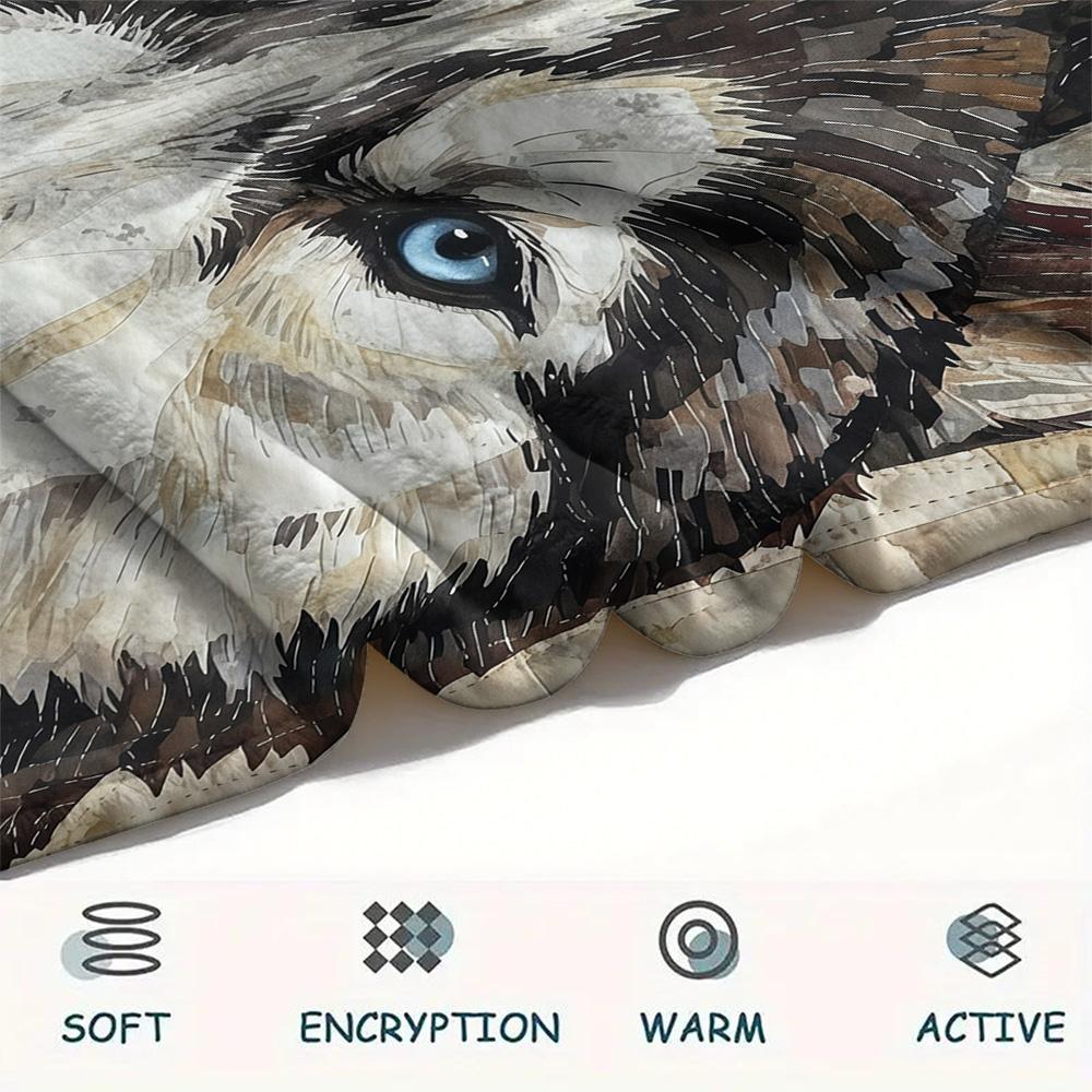1PC Dog Print Flannel Blanket, High quality Comfortable for All Seasons, Home Decor, Warmth and Comfort, Perfect for Christmas Gifts