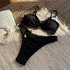 Ribbed High Cut Brazilian Bikini Female Swimsuit Two-Pieces Bikini Set Women Swimwear Padded Bathing Suit Bather Swim