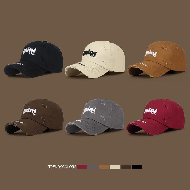 Spring Autumn Holes Baseball Cap Letters Embroidery Sunshade Cap for Men Women