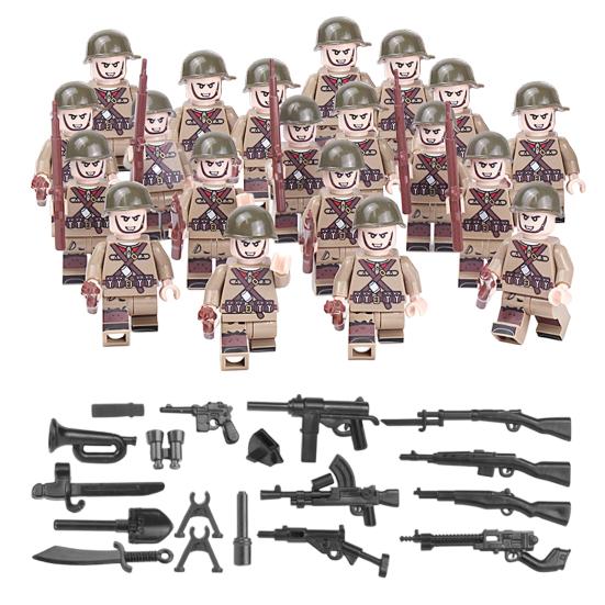 20Pcs Mini Soldier Figure with Weapons Hand-painted Soldier Model Toy Home Office Desktop Decoration Military Lovers Collectors Gift G