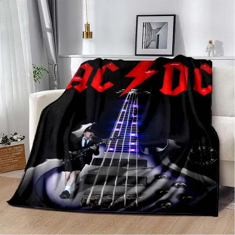 ACDC Pattern Throw Blanket Light Weight Blanket for Living Room Bedroom Kidsroom Warm Blanket Christmas Gift